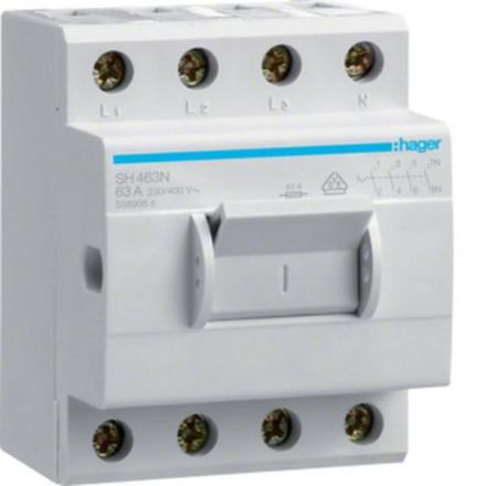 Hager SH463N off/compact switch 4-pole 63A
