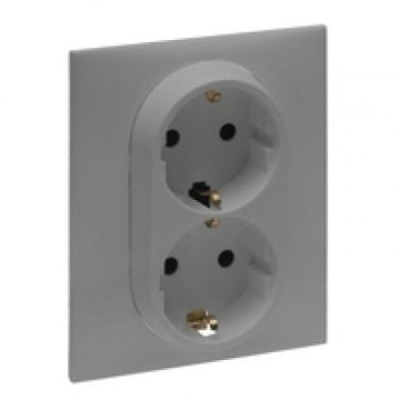 Legrand 864364 socket SCHUKO Niloe Step 1-way aluminum, (aluminum)