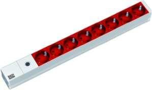 Bachmann 333.410 power strip 19 inch 1U 8-way red + 10A F IEC