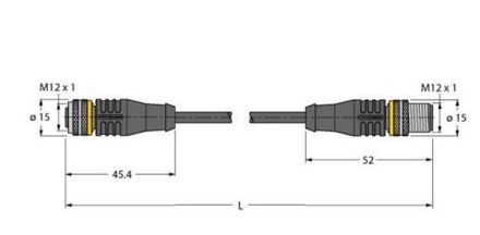 Turck 6627630 RKS4.5T-5-RSS4.5T/TXL Actuator and sensor cable