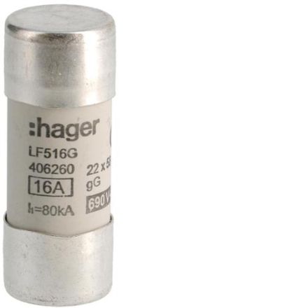 Hager LF516G fuse 22x58mm gG 16A