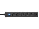 Kopp 234505001 DUOversal Plus 6-way anthracite 1.4m ÜS power strip