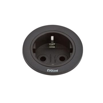 EVOline ONE1-R.20 ONE socket black-ring black, Black