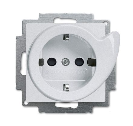 Busch-Jaeger 20 EUCBDR-83 Busch-Service socket®, with increased contact protection, aluminum silver
