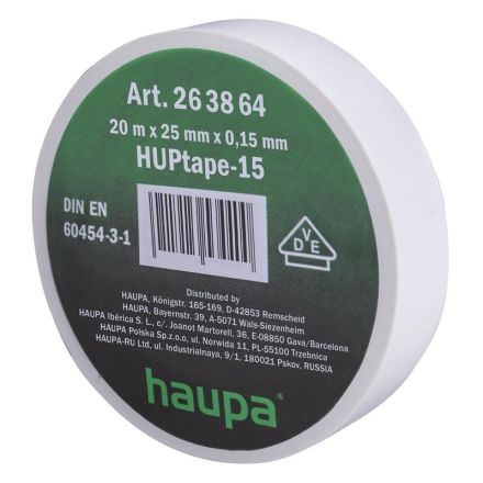 HAUPA 263864 insulating tape PVC 25mm 20m white 105°C 0.15mm
