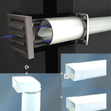 Quellmalz SABLUFTSETAERO125 exhaust set with AEROBOY Ø 125, stainless steel look