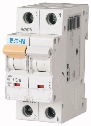 Eaton PXL-B13/1N miniature circuit breaker, 13A, 1p+N, B-Char, 236118