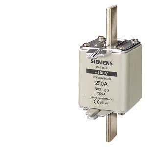 Siemens 3NA3344-6 NH fuse link with front indicator size 3 250A