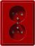 Gira 079543 double socket earth pin KS S-Color red
