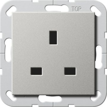 Gira 2776600 socket BS 13 A SH System 55 stainless steel (lacquered)