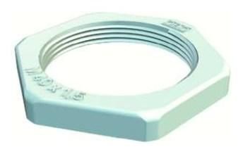 OBO Bettermann 116 M M40 PA silver grey lock nut, 2048809
