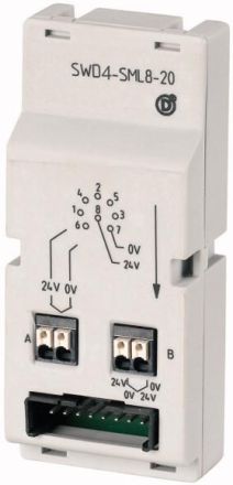 Eaton SWD4-SML8-20 control cabinet feedthrough plug, POW, 121381