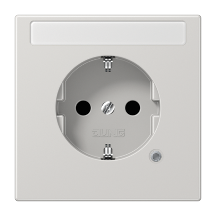 Jung LS1520NAKOLG SCHUKO socket, 16 A 250 V ~, without claws, with function display, with label field, integrated increased contact protection, SAFETY+, Duroplast, series