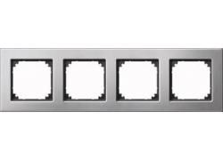 MERTEN 475460 metal frame 4-way platinum silver
