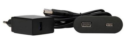 Kopp 939757110 VersaPICK oval matt black USB-C power strip