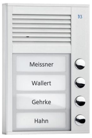 TCS PAK04-EN Audio 4 buttons 1-r. AP silver AP door station