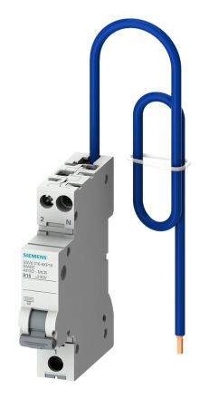 Siemens 5SV6016-6KP06 230V 6kA 2-pole B 6A compact pigtail fire protection switch-LS combination