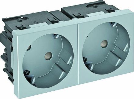 OBO Bettermann 6120493 33° 2-f. Connect 45 250V 10/16A alu socket SCHUKO