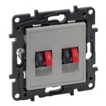 Legrand 864349 loudspeaker outlet Niloe Step 2-way aluminum, (aluminum)