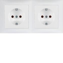 Berker 47209909 Socket combination SCHUKO 2-way with frame polar white matt Berker S.1