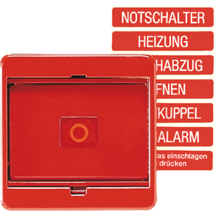 Jung 561GLRT cover with glass pane, CD series, red (with red rocker)