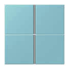 Jung LC404TSA213 button set 4-way, F40, LS series, middle cerulean ( LC32032 )