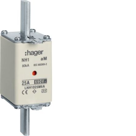 Hager LNH1025M6A NH fuse link NH1 aM 690V 25A K-detector