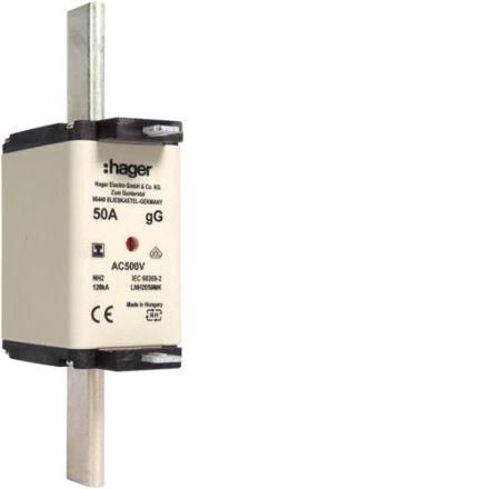 Hager LNH2050MK NH fuse link NH2C gG 500V 50A insulated handle