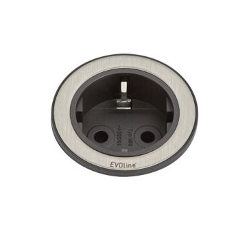 EVOline ONE1-R.ED ONE socket black-ring stainless steel, stainless steel colors