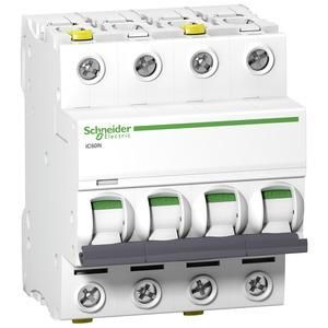 Schneider Electric A9F04404 IC60N 4-pole C4A circuit breaker