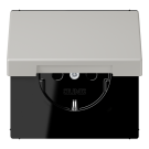 Jung LC1520BFKIKL205 SCHUKO socket, 16 A 250 V ~, integrated increased contact protection, SAFETY+, hinged lid, thermoplastic painted, LS series, gris clair 31 ( LC32013 )