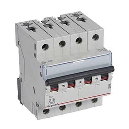 Legrand 403772 Circuit breaker TX3 D16A 4P 6KA 4M
