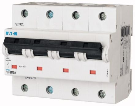 Eaton PLHT-B40/4 miniature circuit breaker, 40A, 4p, B-char, 248079
