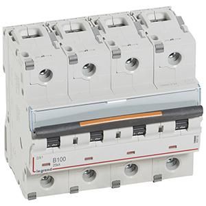 Legrand 409750 Circuit breaker DX3 B100A 4P 25KA 6M