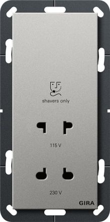 Gira 2820600 shaver socket 115 - 230 V System 55 stainless steel (lacquered)