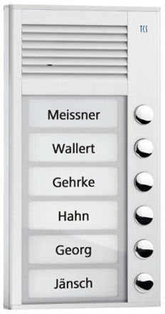 TCS PAK06-EN Audio 6 buttons 1-r. AP silver AP door station