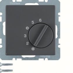 Berker 20266086 Temperature controller with changeover switch and central piece anthracite including Berker Q.1/Q.3