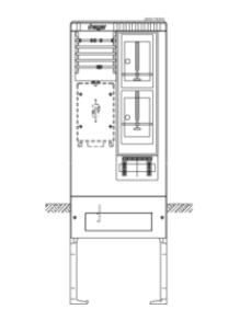 Hager ZAS175CK9 meter connection column 2Z 2-field 277x583x1710