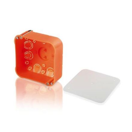 Legrand A01024 hollow wall 104x104 mm orange+screw cap white junction box