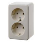 Berker 472140 double socket SCHUKO white, glossy surface-mounted