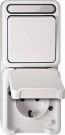 MERTEN MEG3494-8019 Combination Schuko socket/changeover switch polar white
