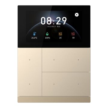 GVS 88186106 KNX room controller WALTZ TOUCH+ PAD | 4-way, aluminum | gold