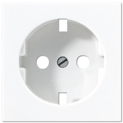 Jung A520KIWWPL cover for SCHUKO® sockets, integrated increased contact protection, SAFETY+, Duroplast, Series A, alpine white