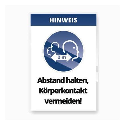 Cimco 182830 420x297mm Keep your distance warning sign laminated