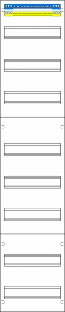 F-TRONIC V18 distribution panel 12HP 8xDIN 250x1200x210mm