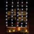 Fhs 06044 LED curtain 1 x 1.2 m, 5 strands x 8 star ornaments IP44 outdoor adapter