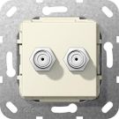 Gira 565101 SAT F-socket 2-way gender changer insert cream white