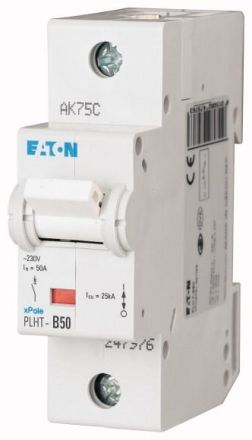Eaton PLHT-B50 circuit breaker, 50A, 1p, B-Char , 247976