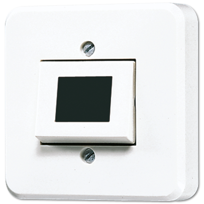 Jung 333A-24 button, flat, 1-pin changeover contact, 1 A, AC/DC 24 V, AP 600, white