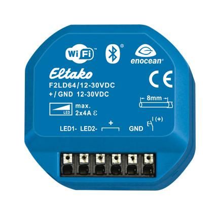 Eltako 30064012 F2LD64/12-30V DC wireless 2-channel LED dimmer actuator